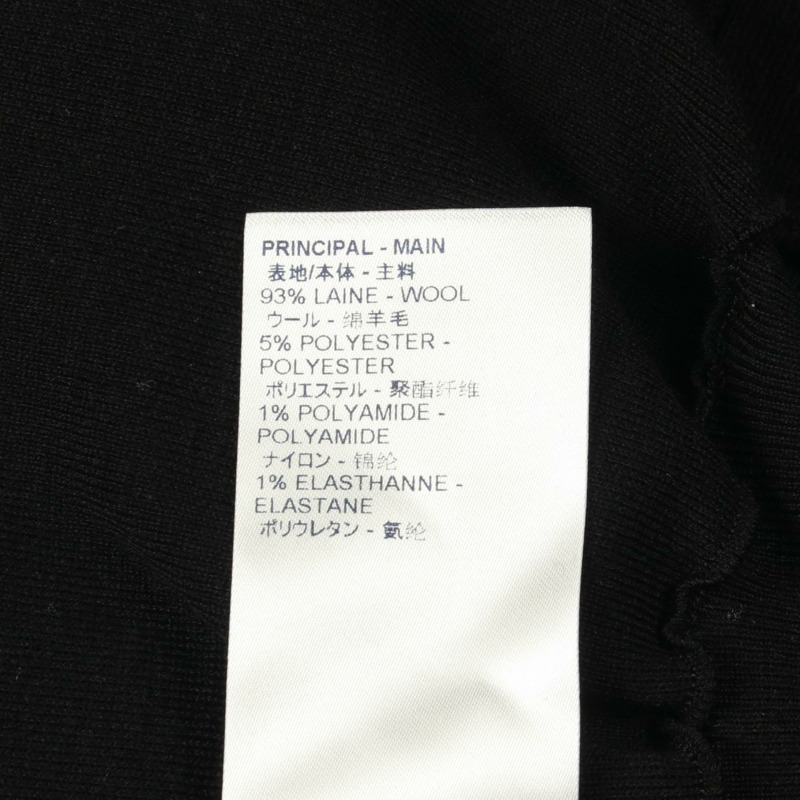 路易威登 (LOUIS VUITTON) Logo 褶襉洋裝 RW201W 黑色羊毛材質,二手女款 L 碼-3