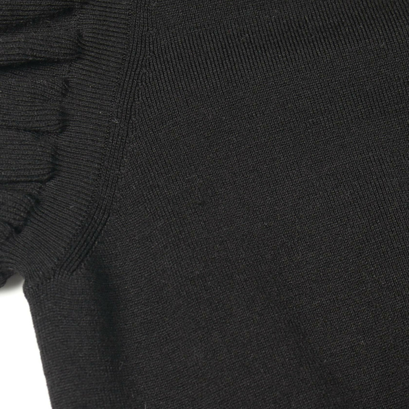 路易威登 (LOUIS VUITTON) Logo 褶襉洋裝 RW201W 黑色羊毛材質,二手女款 L 碼-5