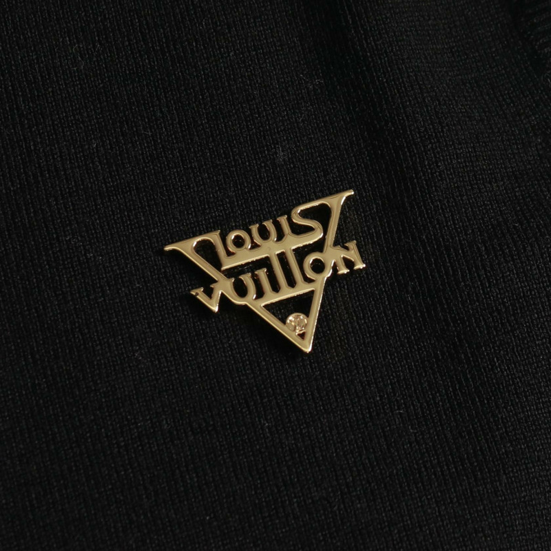 路易威登 (LOUIS VUITTON) Logo 褶襉洋裝 RW201W 黑色羊毛材質,二手女款 L 碼-6