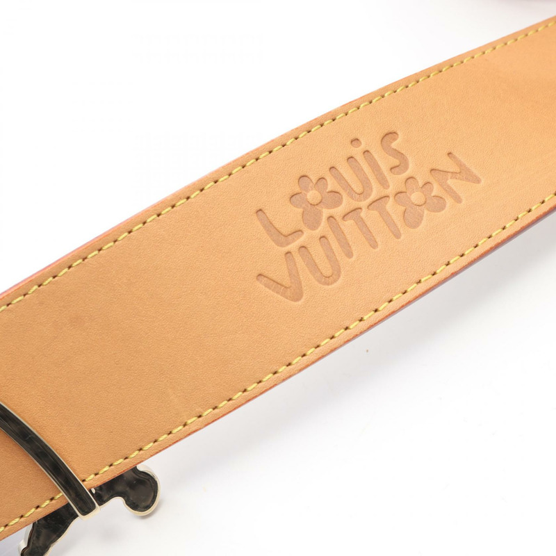 路易威登 LV Monogram Craggy 皮帶 M8650 皮革 PVC 白色 二手 女士-6