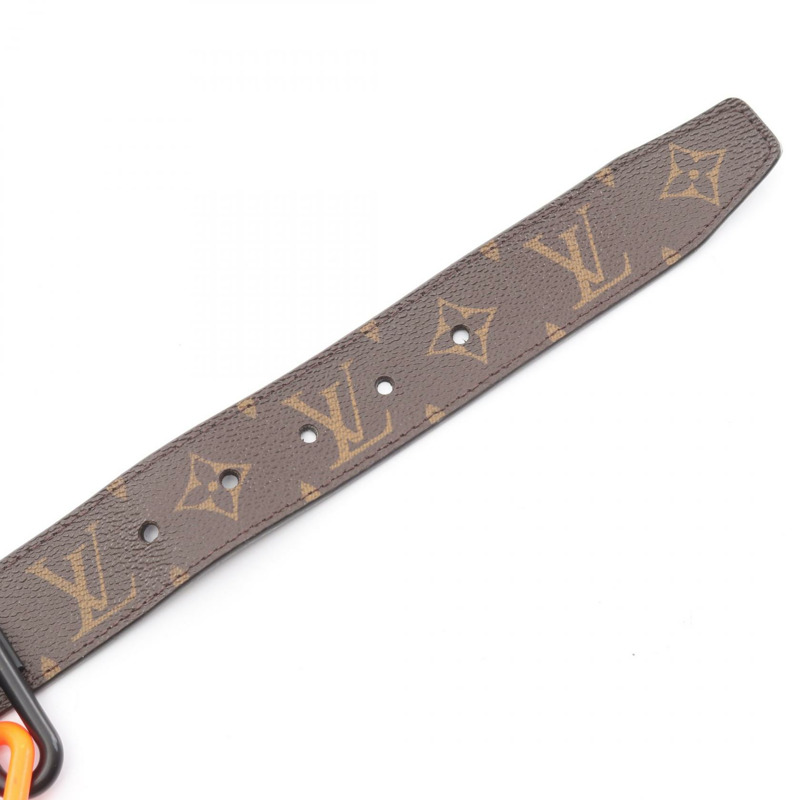 路易威登 (LOUIS VUITTON) 標誌性 Monogram 帆布腰帶,棕色/紅色,二手 LV-2