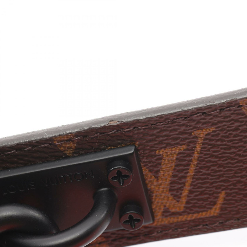 路易威登 (LOUIS VUITTON) 標誌性 Monogram 帆布腰帶,棕色/紅色,二手 LV-5