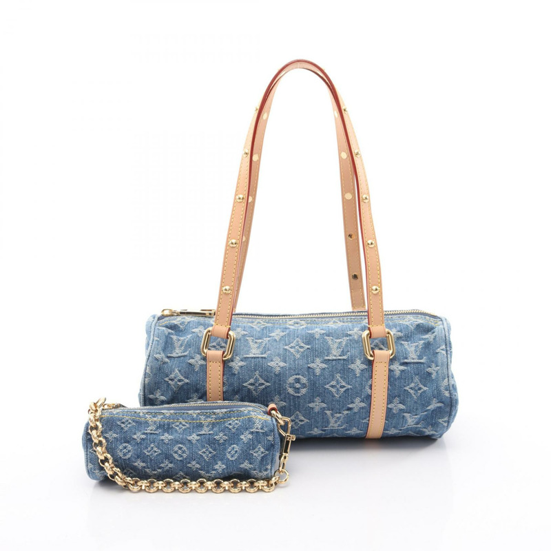 路易威登 LV Remix Papillon MM 單肩包 M46830 Monogram 牛仔藍二手-0