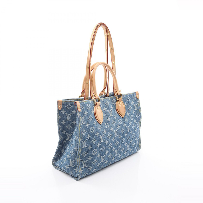 路易威登 On the Go MM LV Remix 單肩托特包 M46871 Monogram 牛仔布二手-1