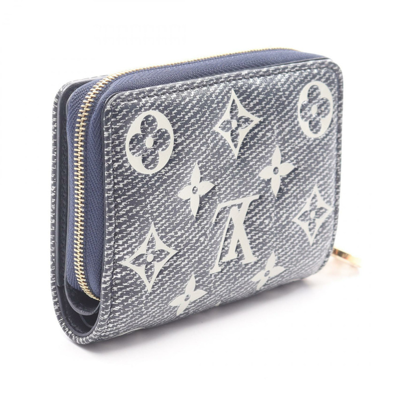 路易威登 Portefeuille Lou 雙折皮夾 M82525 Monogram 壓花海軍藍二手-1