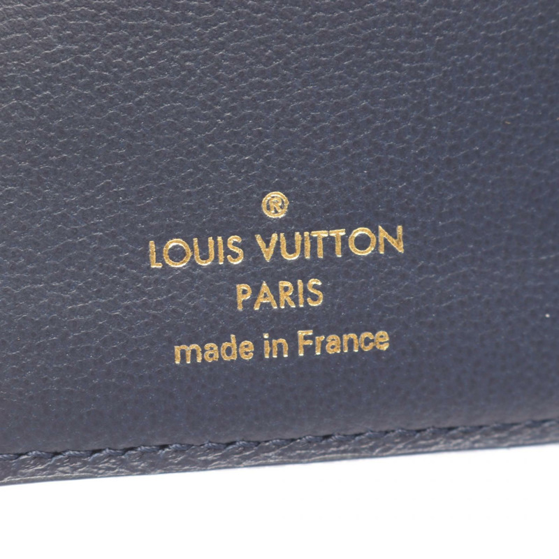 路易威登 Portefeuille Lou 雙折皮夾 M82525 Monogram 壓花海軍藍二手-4