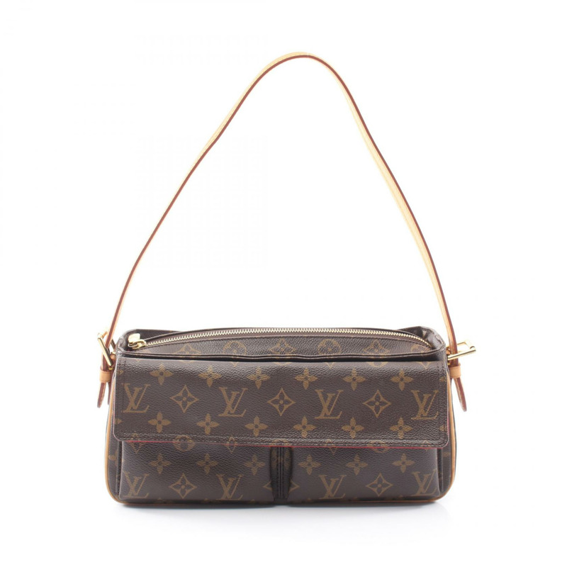 路易威登 Vivacite MM 單肩包 M51164 Monogram 帆布皮革棕色二手-0