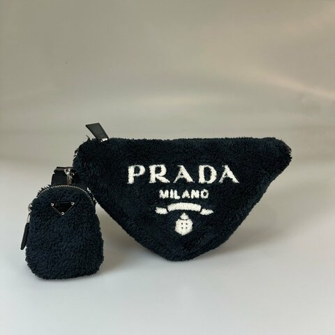 PRADA  深藍二合一絨毛包