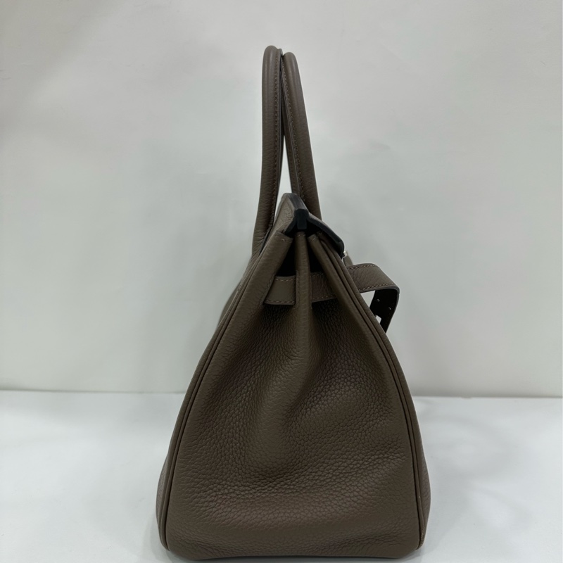 Hermes 愛馬仕 birkin30 斑鳩灰內拼藍 銀扣 D刻-3