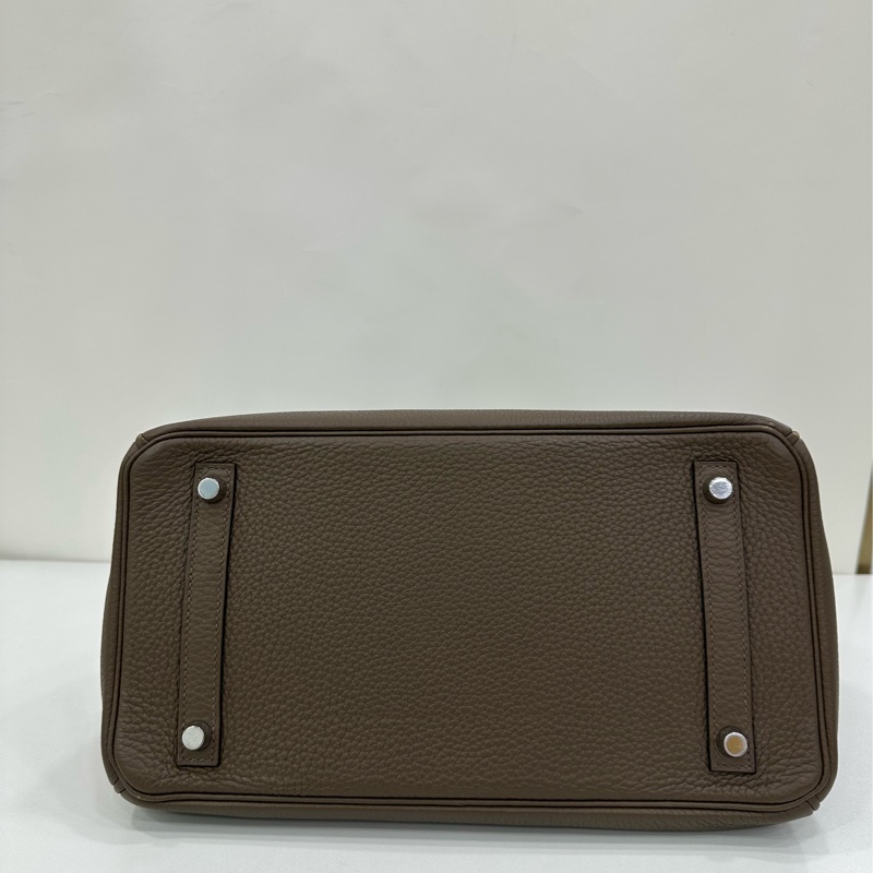 Hermes 愛馬仕 birkin30 斑鳩灰內拼藍 銀扣 D刻-5