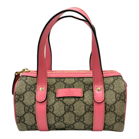 棕/粉色 GG Supreme帆布 Mini Joy Boston 肩背包【GUCCI 古馳】 190400
