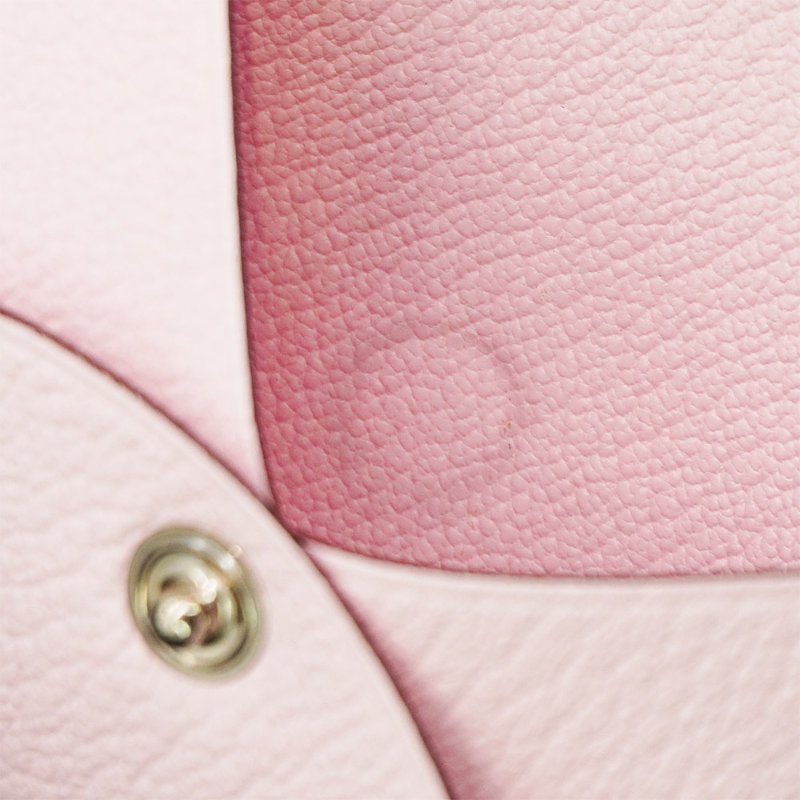 Hermes 展示品 Bastia Chevre 山羊皮方型暗釦零錢包(櫻花粉)-5