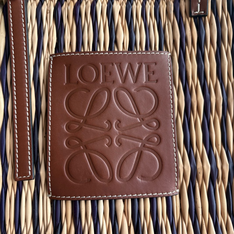 LOEWE條紋草編托特包-2