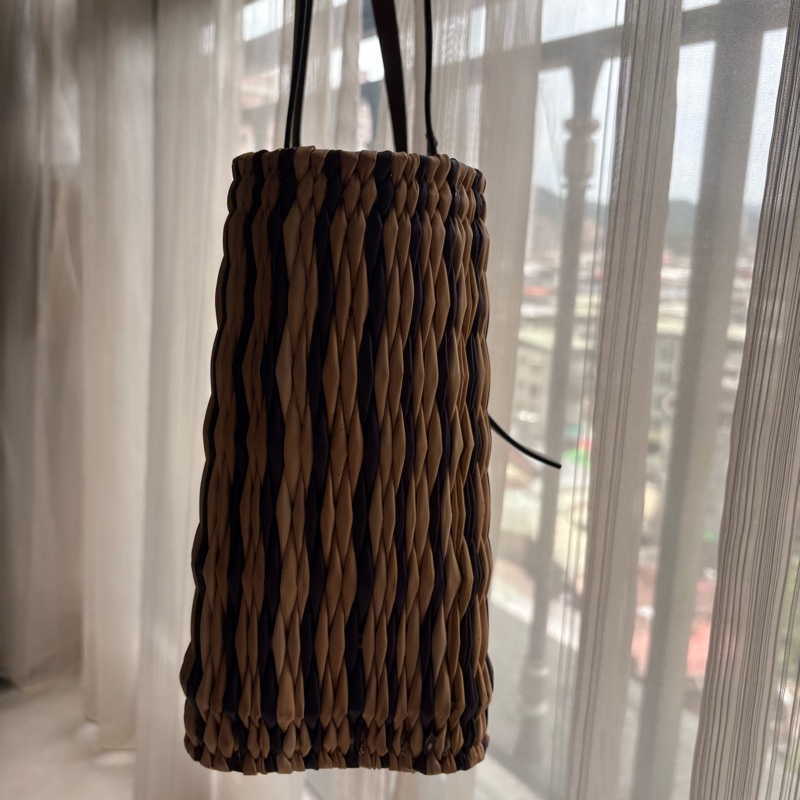 LOEWE條紋草編托特包-6