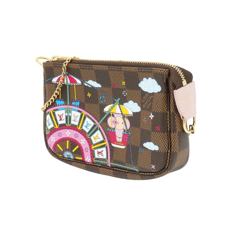 Louis Vuitton Vivienne 摩天輪印花帆布金鍊小包(N60402-咖)-1