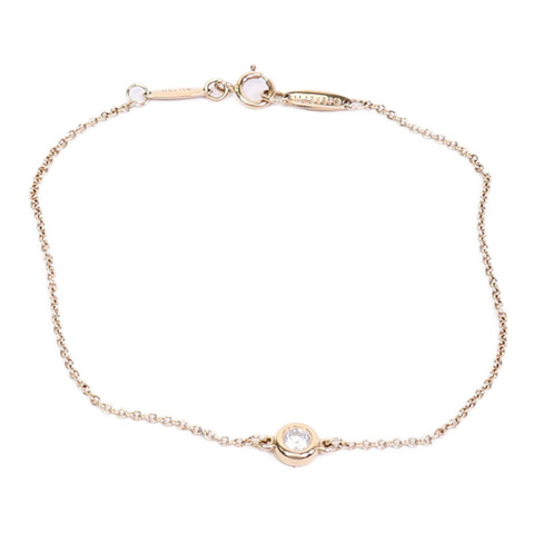 TIFFANY＆CO 18K玫瑰金Elsa Peretti Diamonds by the Yard鑽石手鏈