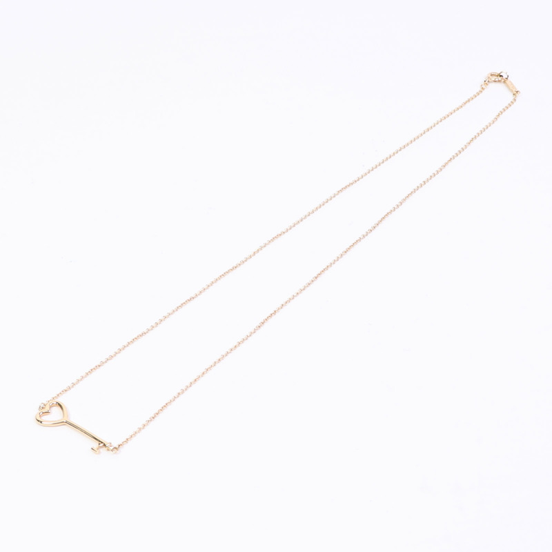 TIFFANY&CO 18K玫瑰金Heart Key Necklace項鍊-3