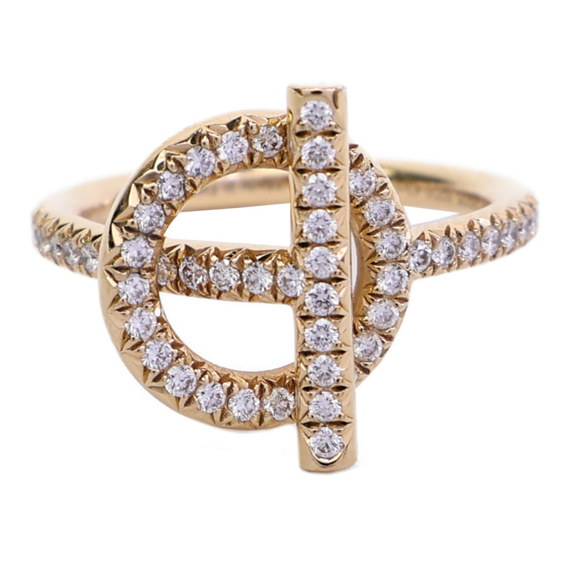 HERMES 18K玫瑰金Echappee Diamond Ring鑽石戒指-2
