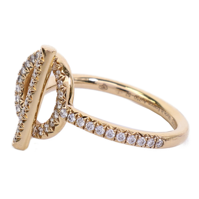 HERMES 18K玫瑰金Echappee Diamond Ring鑽石戒指-3