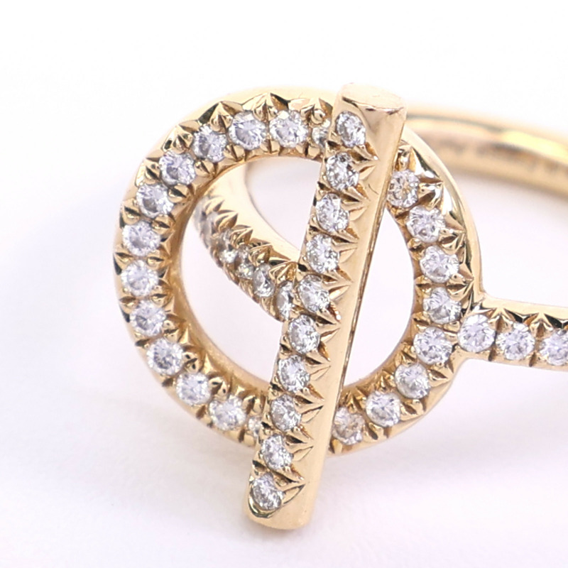 HERMES 18K玫瑰金Echappee Diamond Ring鑽石戒指-6