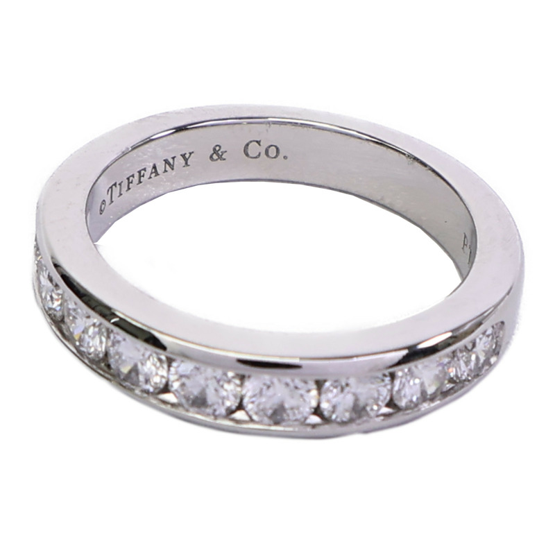 TIFFANY&CO PT950白金Setting Wedding Band Diamond Half鑽石戒指-1