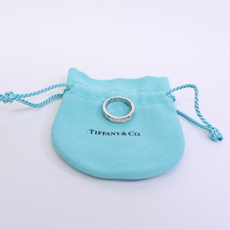 TIFFANY&CO PT950白金Setting Wedding Band Diamond Half鑽石戒指-7