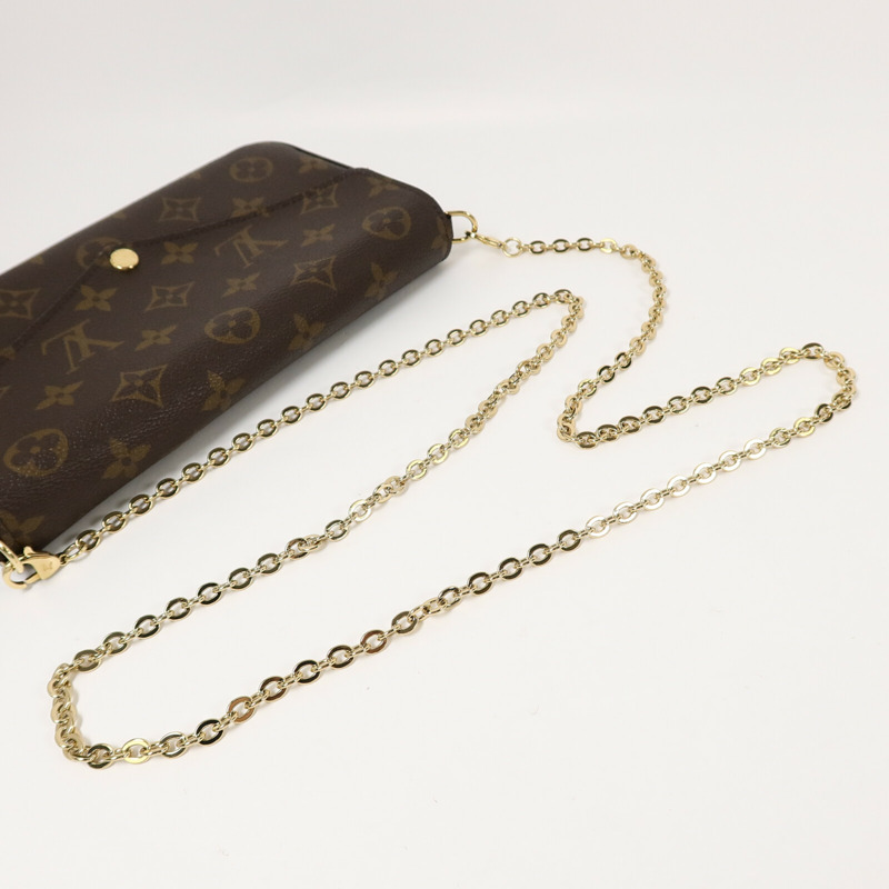 LOUIS VUITTON Monogram Pochette Felicie鏈帶肩背袋-10