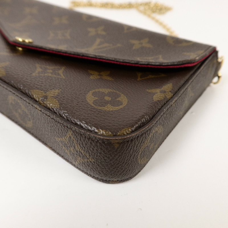 LOUIS VUITTON Monogram Pochette Felicie鏈帶肩背袋-11