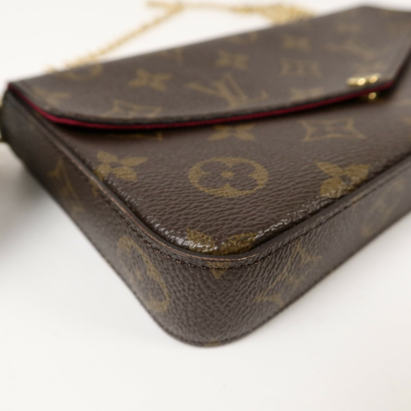 LOUIS VUITTON Monogram Pochette Felicie鏈帶肩背袋-12