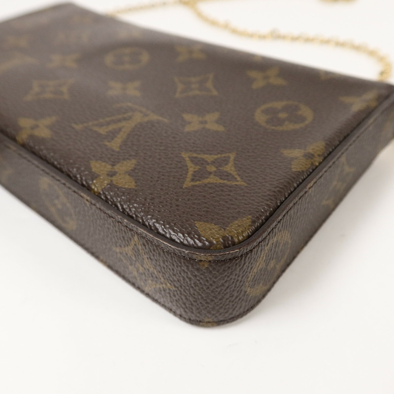 LOUIS VUITTON Monogram Pochette Felicie鏈帶肩背袋-13