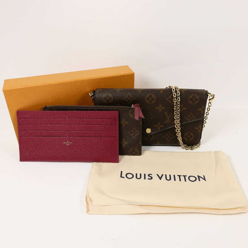 LOUIS VUITTON Monogram Pochette Felicie鏈帶肩背袋-15