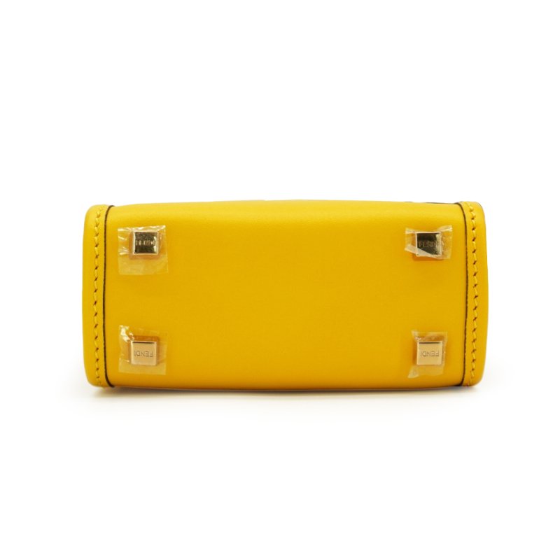 Fendi Sunshine 全皮手提斜背二用包-Mini(8BS051-黃)-3