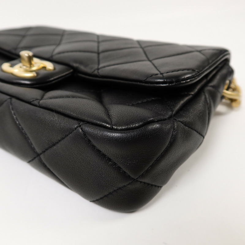 CHANEL 羊皮皮革Chain Shoulder Bag鏈帶肩背袋-12