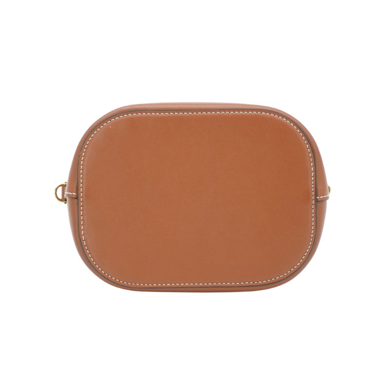 Celine 展示品 Louise 牛皮金釦凱旋門兩用水桶包-小(棕)-3