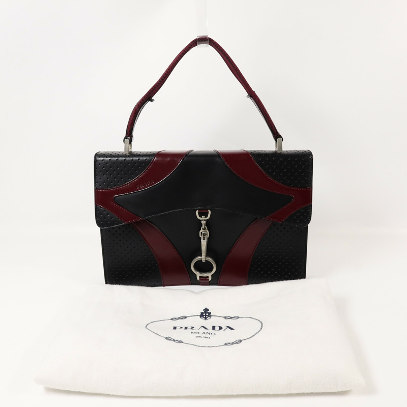 PRADA 牛皮皮革Vitello Drive Handle Bag手挽袋-16