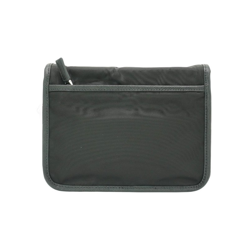 Prada Re-Nylon 銀三角logo尼龍雙釦斜背包(2VD034-黑)-2