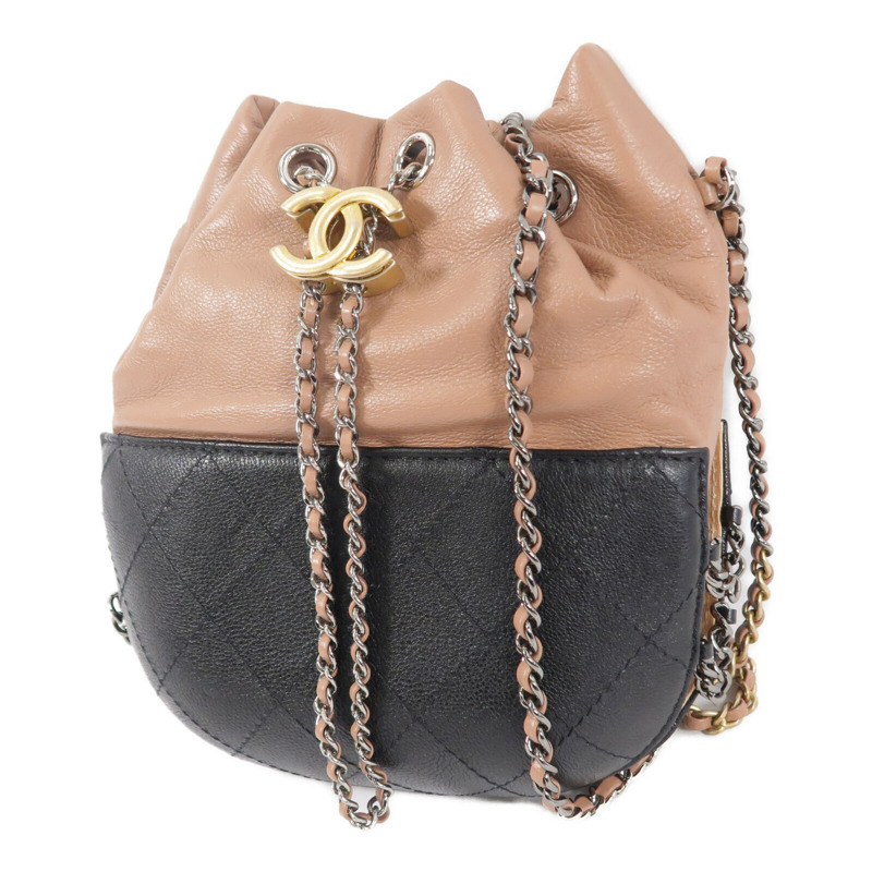 CHANEL 牛皮皮革Small Gabrielle Bcuket Bag鏈帶肩背袋-2