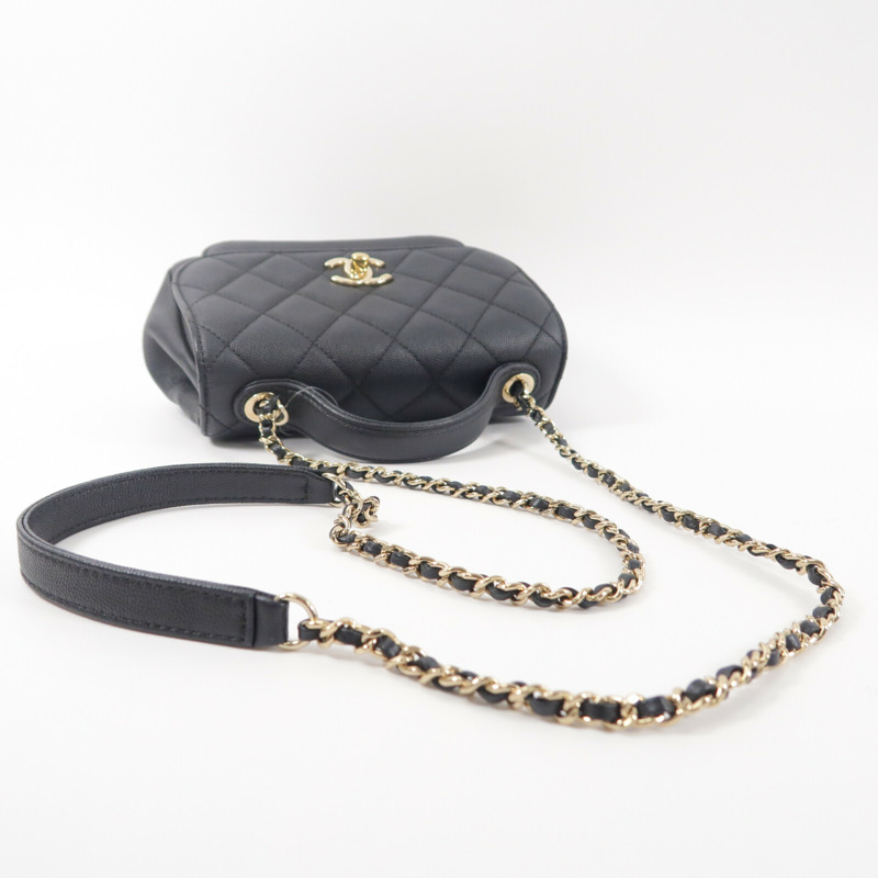 CHANEL 牛皮皮革Business Affinity鏈帶肩背袋-9