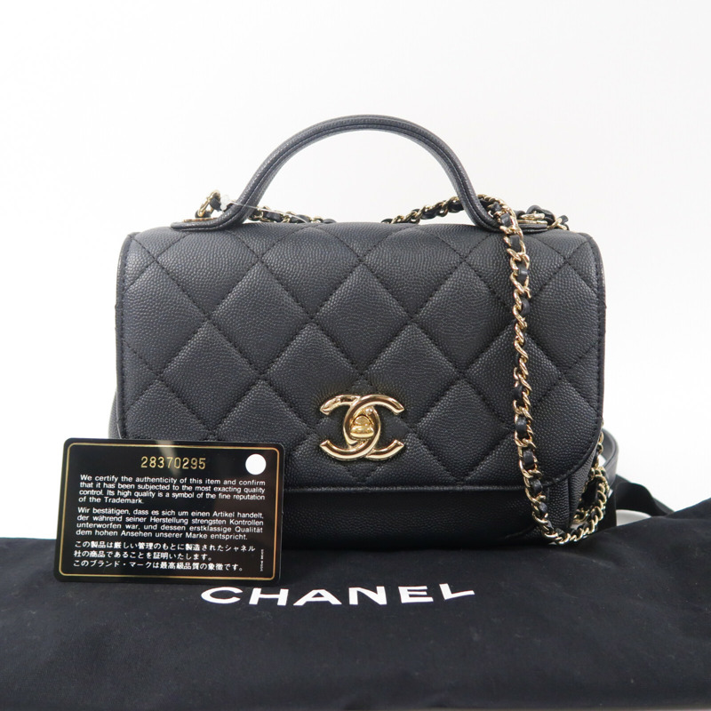 CHANEL 牛皮皮革Business Affinity鏈帶肩背袋-10