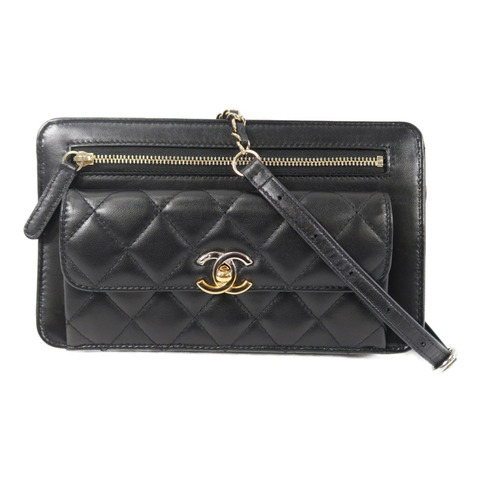 CHANEL 牛皮皮革Chain Shoulder鏈帶肩背袋