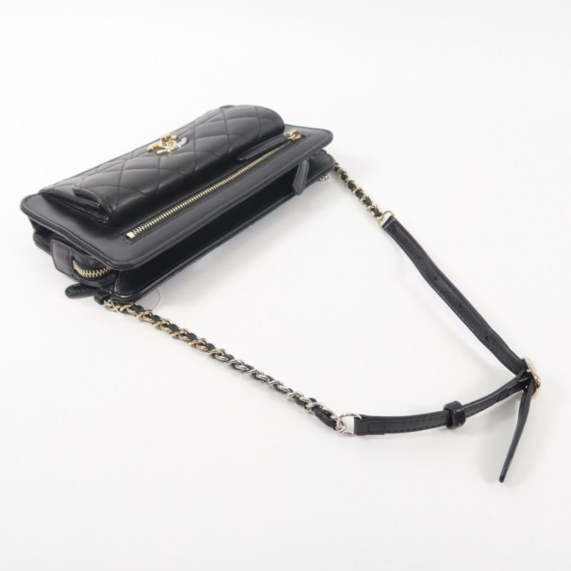 CHANEL 牛皮皮革Chain Shoulder鏈帶肩背袋-8