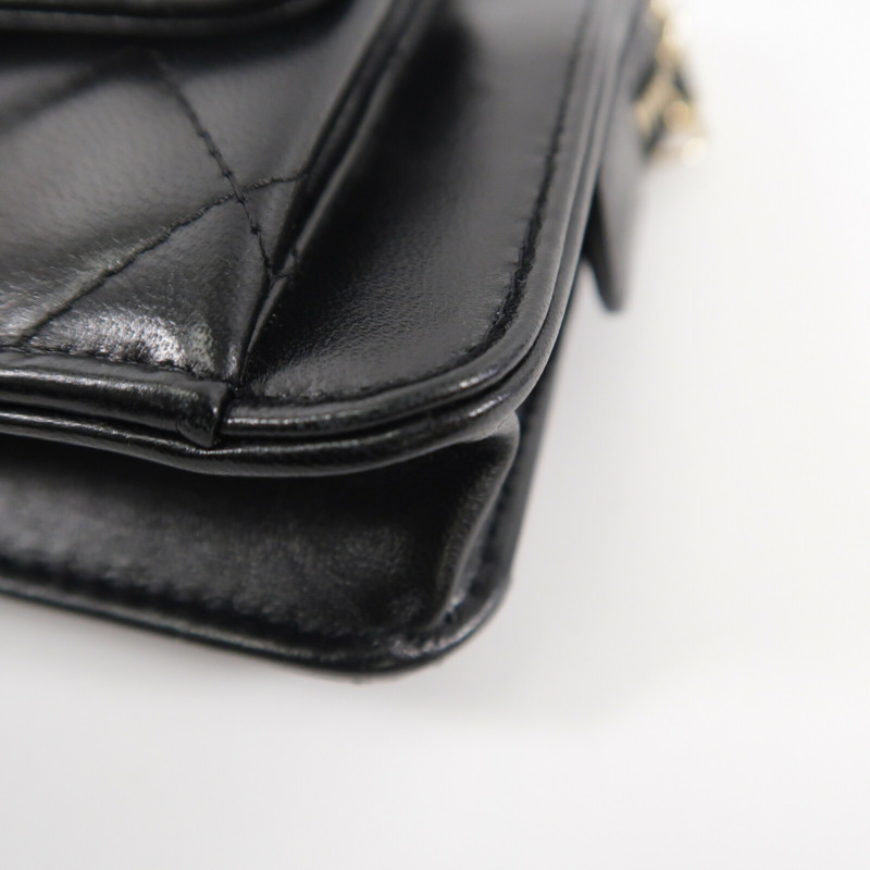 CHANEL 牛皮皮革Chain Shoulder鏈帶肩背袋-11