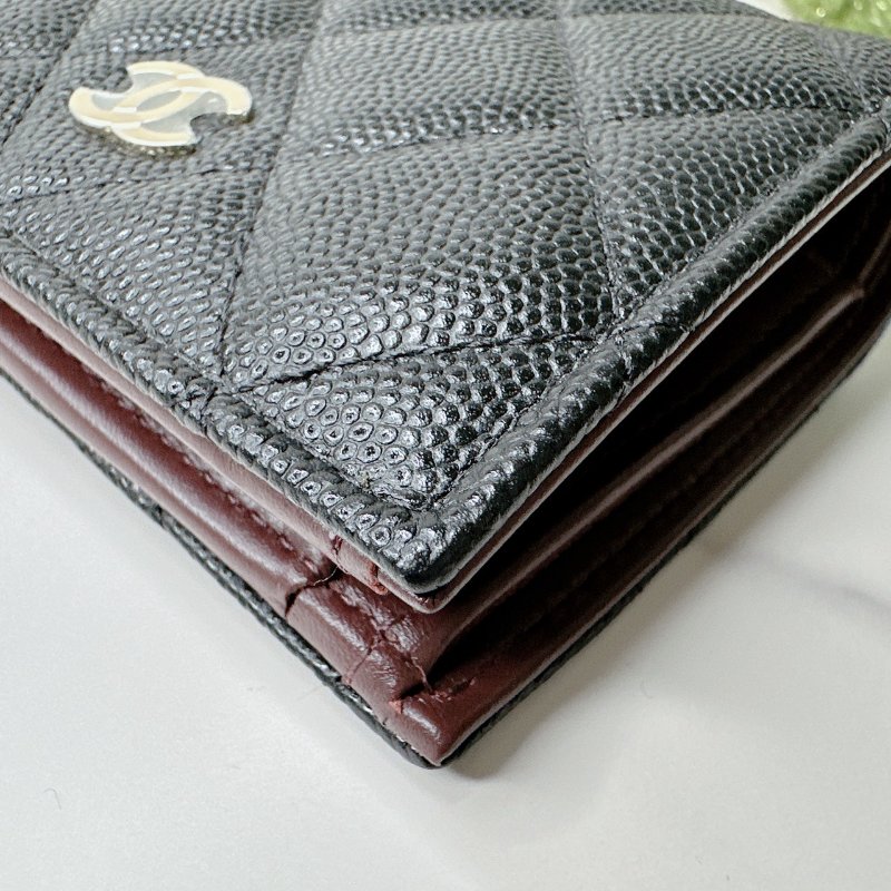 CHANEL 全新荔枝牛對折短夾-7