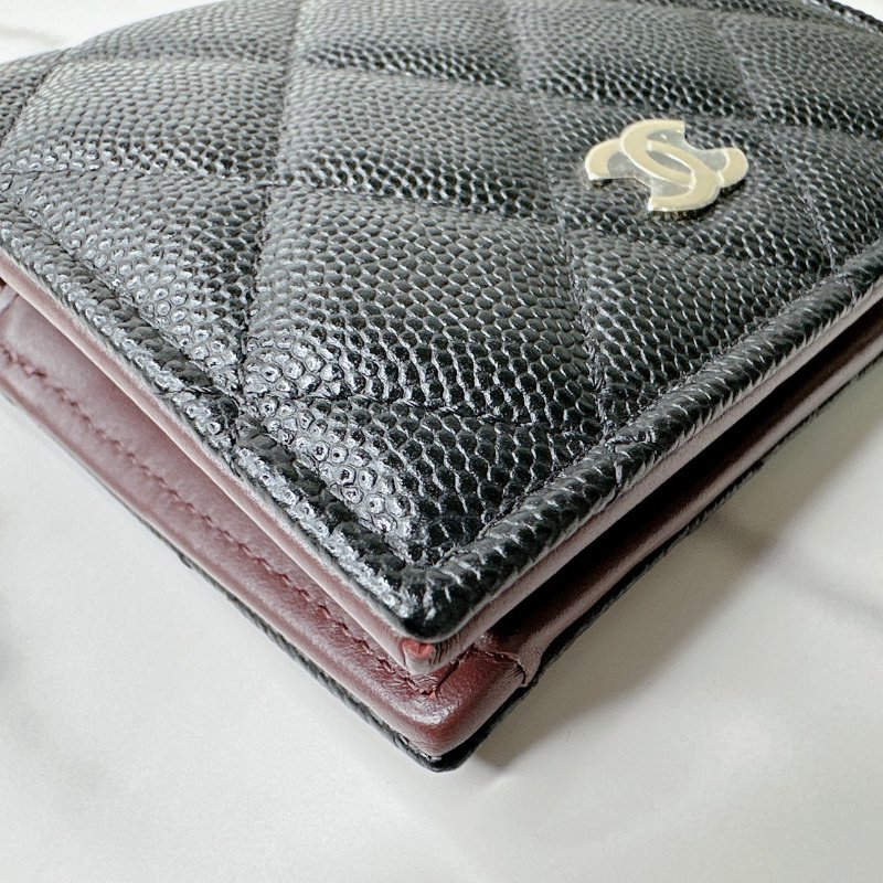 CHANEL 全新荔枝牛對折短夾-8