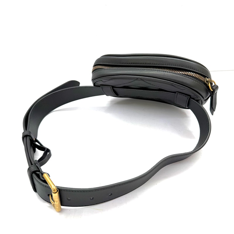 GUCCI 古馳 黑色 雙G MARMONT 腰包 476434-5