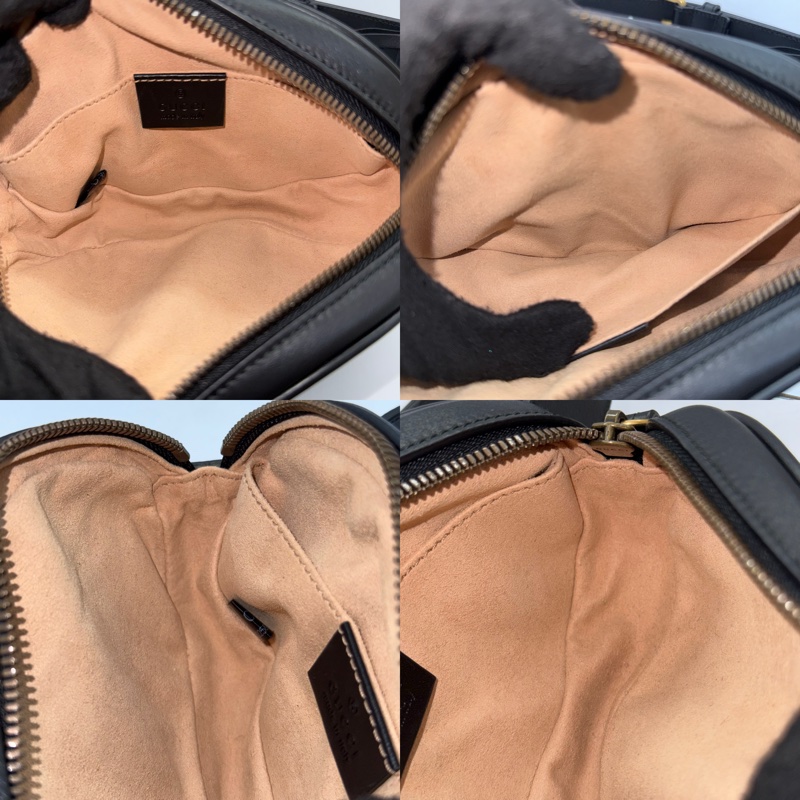 GUCCI 古馳 黑色 雙G MARMONT 腰包 476434-6
