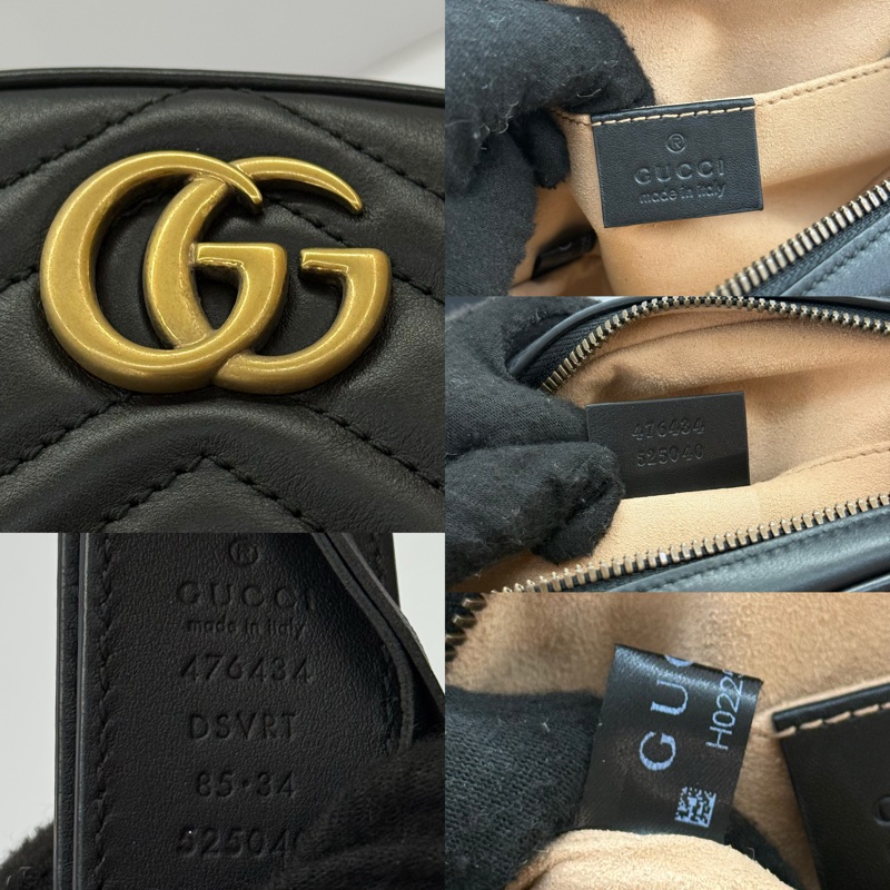 GUCCI 古馳 黑色 雙G MARMONT 腰包 476434-7