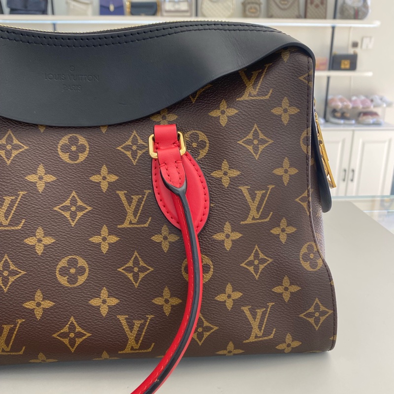 LV/路易威登 Tuileries老花拼皮單肩手提包 18年編碼 有芯片-1