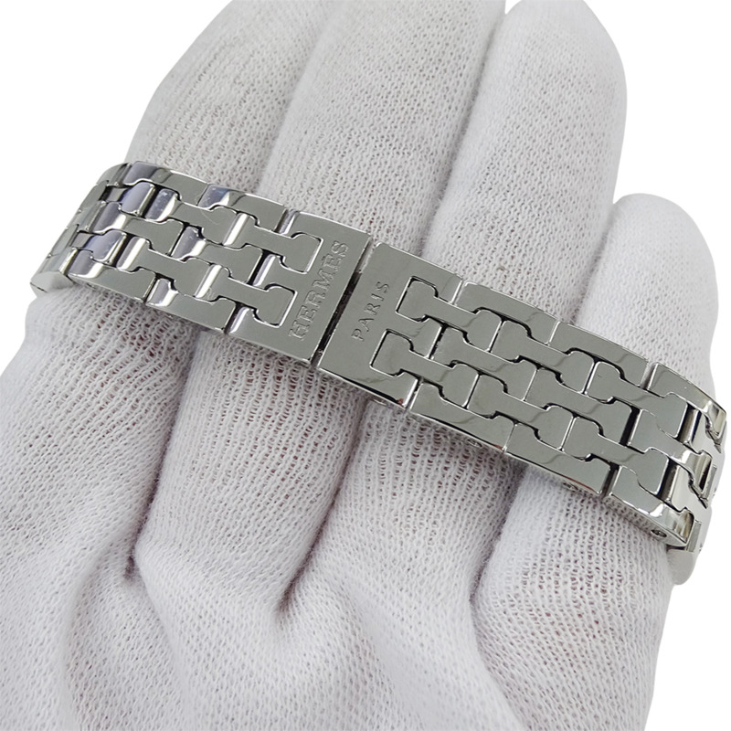 愛馬仕 (Hermes) 女士腕錶品牌 H-Watch 12P 鑲鑽石英錶 QZ HH1.210 不鏽鋼 SS 銀色-4