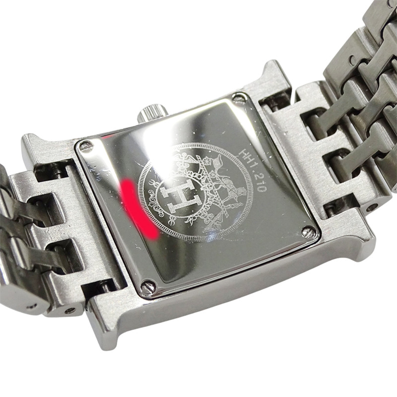 愛馬仕 (Hermes) 女士腕錶品牌 H-Watch 12P 鑲鑽石英錶 QZ HH1.210 不鏽鋼 SS 銀色-5
